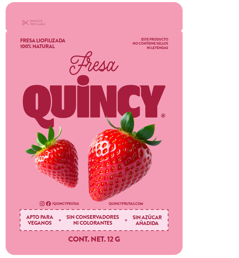 Fresa liofilizada (freeze dried strawberry)